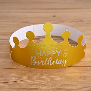 Custom Children Adult Universal Birthday Paper Hat Birthday Party Crown Paper Cap