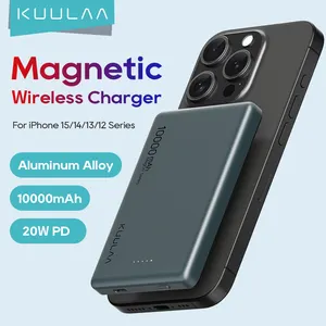 KUULAA 10000mAh 20W Bateria magnética compatível com carregador portátil sem fio Power Bank para iphone 15 etc.