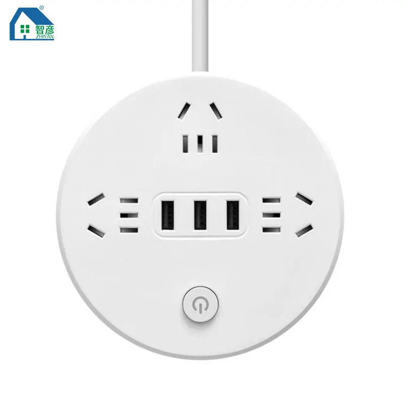 New Item Portable Power Strip Surge Protector with Retractable Cord Smart USB Port Extension Cord