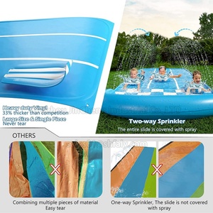 Slip and <b>Slide</b> Lawn Toy - Water <b>Slide</b> Slip n <b>Slide</b> for Kids Adults 20ft Extra Long with Sprinkler 3 Bodyboards Backyard Games - Product Image 6