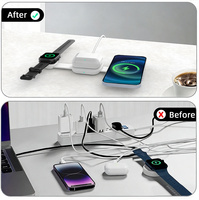 Base de Carga Inalámbrica 3 en 1 de 15W con Soporte Magnético para Teléfono, Reloj y Auriculares para iPhone