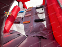 Château gonflable rouge certifié CE, parcours d'obstacles, équipement gonflable d'extérieur pour enfants et adultes