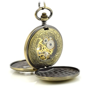 Caja <span class=keywords><strong>de</strong></span> Reloj <span class=keywords><strong>de</strong></span> Bolsillo Mecánico <span class=keywords><strong>de</strong></span> Dos Aperturas, Ventana con Números Romanos y Esfera con Números Romanos, Dos Tapas, Reloj <span class=keywords><strong>de</strong></span> Bolsillo Vintage <span class=keywords><strong>de</strong></span> Bronce - Product Image 3