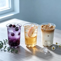 Gobelet en verre borosilicate 420 ml avec fond en forme de patte de chat, verre transparent pour café glacé, latte, thé, eau, verrerie