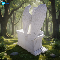 Statue d'ange commémorative de jardin, un hommage paisible à la mémoire, statue d'ange en marbre personnalisée pour cimetière, pierre tombale