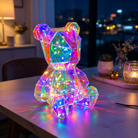 Orsetto Olografico Fantasia con LED Iridiscenti per Regali Moderni, Decorazione Festiva per Compleanni, Anniversari e Matrimoni