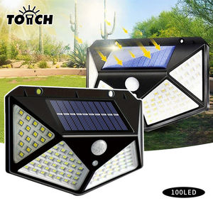 100 LED Solarbetriebene Wand-Bewegungssensorleuchte IP65 Außen Sicherheitslicht Garten Zaun Dekoration Sonnenlicht Straßenlampe - Product Image 1