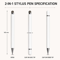 Stylet Premium avec Anneaux Métalliques, Stylet Passif 2-en-1 à Pointe Disque et Pointe Maille, Universel pour iPad, iPhone, Tablettes Android, OEM