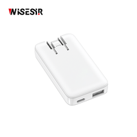 Chargeur rapide WISESIR 65W GaN PD 3.0 avec ports Type-C et USB, efficacité de 92%, certifié CE, prise murale pour téléphones mobiles
