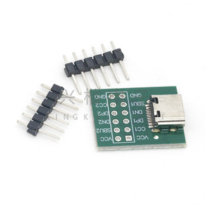 Conector Hembra Tipo C USB a Placa de Cabezales DIP, 12 Posiciones, Paso de 2.54mm, Montaje a Través de Orificio - Product Image 1
