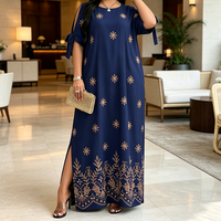 Nouvelle robe décontractée ample en dentelle 100 % coton, style rétro, longueur ras du sol, à motifs floraux, pour femmes du Moyen-Orient