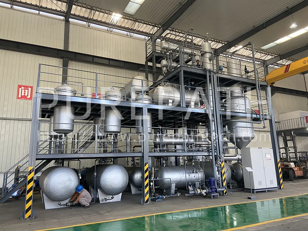 Purepath 2024 Waste Tire and Plastic Recycling Pyrolysis Oil to Diesel Distillation Plant with Extraction Tech