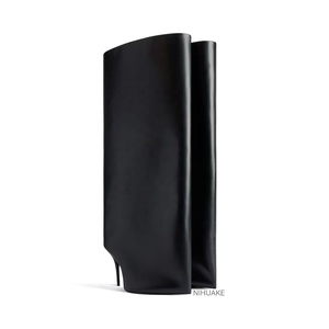 2024 hiver femmes nouveau Wader 110mm botte en noir lâche grand baril Giroud <span class=keywords><strong>bottes</strong></span> en cuir femmes <span class=keywords><strong>bottes</strong></span> de créateur - Product Image 3