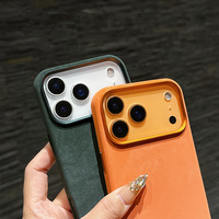 Coque de téléphone portable magnétique en flanelle pour iphone 17 Pro Max 14 15 16 Plus housse rigide en métal pour appareil photo contre les chutes