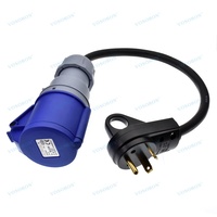 Câble adaptateur de prise NEMA TT-30P vers prise industrielle CEE 32A avec câble en caoutchouc 3x6mm²