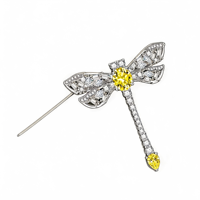 Broche élégante en laiton et zircon, motif libellule, idéale pour les mariages, bijoux pour femmes et hommes, collection 2026