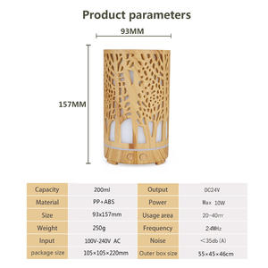 Crossborder Mini 180ml Wood Grain Aroma <b>Diffuser</b> With Led Light Usb Powered Humidifier For Home Essential <b>Oil</b> Lamp - Product Image 5