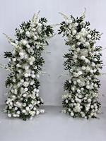Guirlande suspendue de roses artificielles blanches réalistes en soie avec base en mousse perlée pour décoration de mariage, de remise de diplôme et de chemin de table