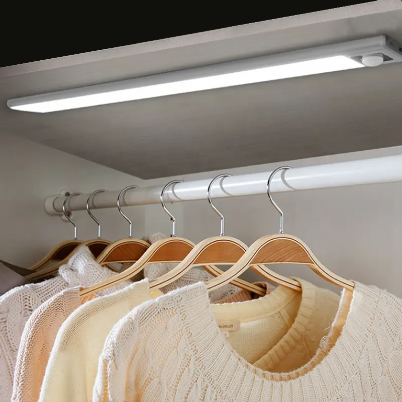 Lampu lemari Led, lampu kabinet Led isi ulang Sensor gerak Dinding magnetik Usb