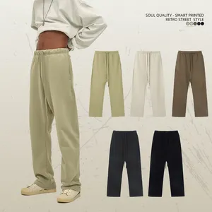 2024 new street tide brand smith flannel loose pants drawstring casual straight wide-leg pants