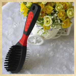 Dual Sided Non Slip Handle Double Use Pet Dog Cat Animal <strong>Puppy</strong> Hair Fur Grooming Combo <strong>Brush</strong> With Bristles and Pins - Product Image 2