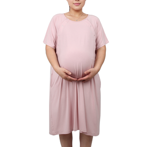 Robe de <span class=keywords><strong>nuit</strong></span> de maternité personnalisée pour femmes, pyjama de maternité en coton pur, vêtements de <span class=keywords><strong>nuit</strong></span> d'automne et d'été, pyjamas de maternité, vêtements d'<span class=keywords><strong>allaitement</strong></span> - Product Image 4