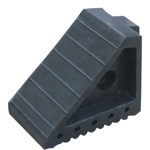 ハンドル付きヘビーデューティーラバーカートラックトレーラーオートバイ航空機ホイールチョックストッパー - Product Image 1