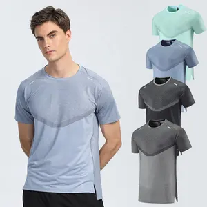 Kunden spezifisch bedrucktes DryFit Herren Sport T-Shirt Workout Gym T-Shirt Laufen T-Shirts Training Herren Sport T-Shirt Herren Yoga T-Shirt