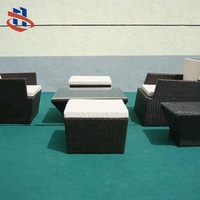 Modernes Design Poly-Rattan Ecksofa-Set Hochwertig Wasserdicht UV-Beständig Umweltfreundlich Pulverbeschichtet für Außenbereich und Innenhof