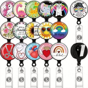 Articles promotionnels, fournitures de bureau, porte-cartes rétractables en plastique avec logo personnalisé, porte-badges, porte-cartes déroulants - Product Image 1