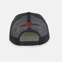 Broderie personnalisée Logo Privé Étiquette Tissé Patch Camionneur Chapeau 5 Panneau Structuré Maille Chapeau De Camionneur