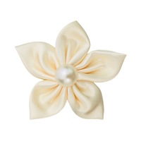 Fleur en satin à cinq pétales de 6 cm, accessoire DIY, garniture de vêtement faite à la main, embellissement floral pour chaussures et chapeaux, broche de mode