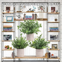 3 Pak Bunga Hias Kertas Buatan Pot Mini 25X19X9Cm Dekorasi Rumah Dalam Ruangan untuk Balkon Dapur Kamar Mandi Kantor