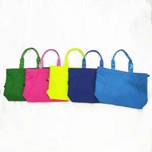 2024 trendy spring and summer mesh neoprene nylon shopping pool beach tote bag
