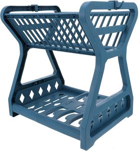 ที่คว่ำจานพลาสติกชั้นวางของในครัวชั้น2ชั้นอ่างล้างจานชั้นคว่ำจานที่เก็บช้อนส้อม - Product Image 1