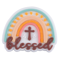 Breloques de chaussures mignonnes pour filles et femmes, épingles décoratives pour chaussures, breloques de chaussures « Blessed » pour sabots, accessoires, breloque de chaussure « Faith Jesus »