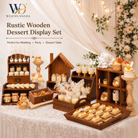 Présentoir à desserts rustique en bois massif, ensemble de plateaux de service en bois massif pour la Chine, Hubei, mariage, fiançailles, anniversaire, buffet, traiteur