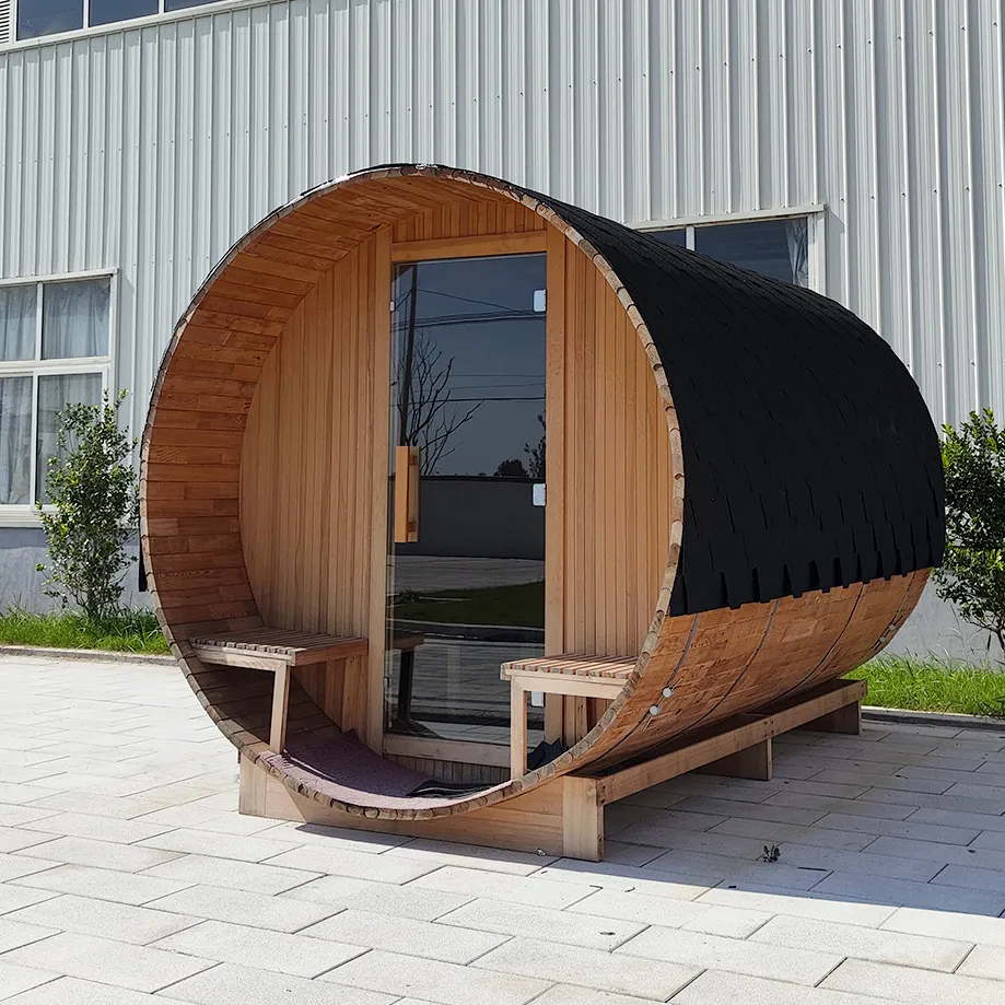 V Health Fabricación saunas tradicionales sauna de barril al aire libre sala de vapor seco para la venta