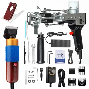 Popular 2 in 1 Portable Hand Cut Pile and Ring Carpet Tufting Gun Electric Clippers for Hand DIY Carpet Manufacturing Cutting