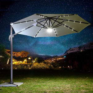 Sombrilla de patio exterior de 3 m, de aleación de aluminio, plegable manualmente, con inclinación giratoria, para jardín, patio, protección solar. - Product Image 1