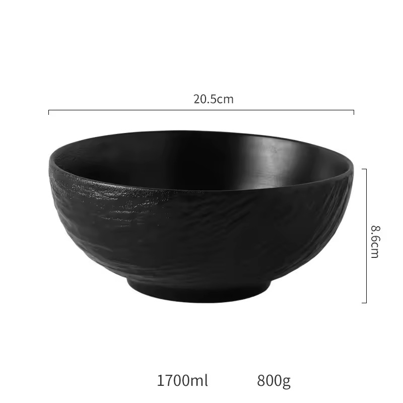 Ciotola per zuppa da 8 pollici nera