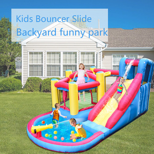 HAPPY <b>Inflatable</b> <b>Water</b> <b>Slide</b>,Bounce House With <b>Slide</b> for Wet and Dry,Multiple Playing Areas Bouncer <b>Inflatable</b> Bouncer <b>Water</b> Sli - Product Image 6