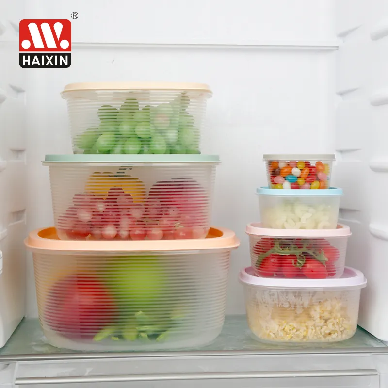 Keuken Hard Plastic Goede Kwaliteit Koelkast Verzegelde Winkels Crisper Box Lek Proof Clear Groente Voedsel Opslag Containers Set