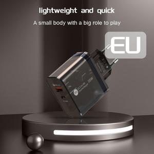 38W Wall Filled Transparent Space Capsule PC+ABS Fire Retardant PD20W USB3.0 Travel Charger for Mobile Phones - Product Image 6