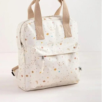 Sac à dos en toile à motif spatial, sac d'école de grande capacité, sac à livres imprimé étoiles de la constellation avec poche à rabat, sangle réglable