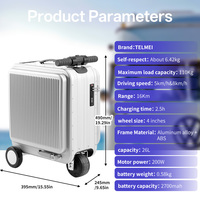 Valise de voyage personnalisable de 18 pouces, 26 L, 5/8 KM/H, serrure TSA, fonction de marche arrière