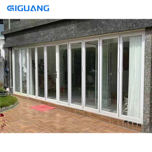 QIGUANG Rotura térmica Aluminio Patio Puerta plegable Puerta de vidrio plegable Puertas de acordeón de Casa insonorizadas exteriores - Product Image 1