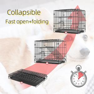 Fabrika toptan katlanabilir katlanabilir kablolu Anima çelik tel köpek sandık klasik tarzı evcil hayvan kafesi katı desen kutusu kedi evi - Product Image 6