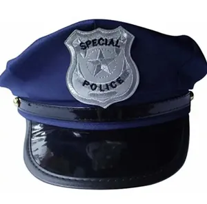 Cosplay Party Police Hat Wholesale Blue Black Cap Captain Hat Costume Accessories for Funny Party