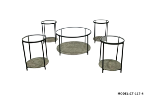 YUKAI Modern Design CT-117-S <strong>Coffee</strong> <strong>Table</strong> Set 1+4 <strong>Yellow</strong> Metal Board Simple Living Room Furniture Small Tea <strong>Table</strong> - Product Image 3